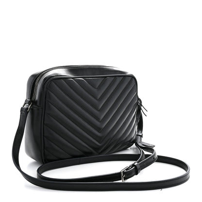 Saint Laurent Calfskin Matelasse Monogram Lou Camera Bag Black 3 of 14