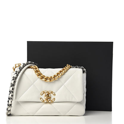Chanel Lambskin Quilted Medium 19 Flap White 10 of 10
