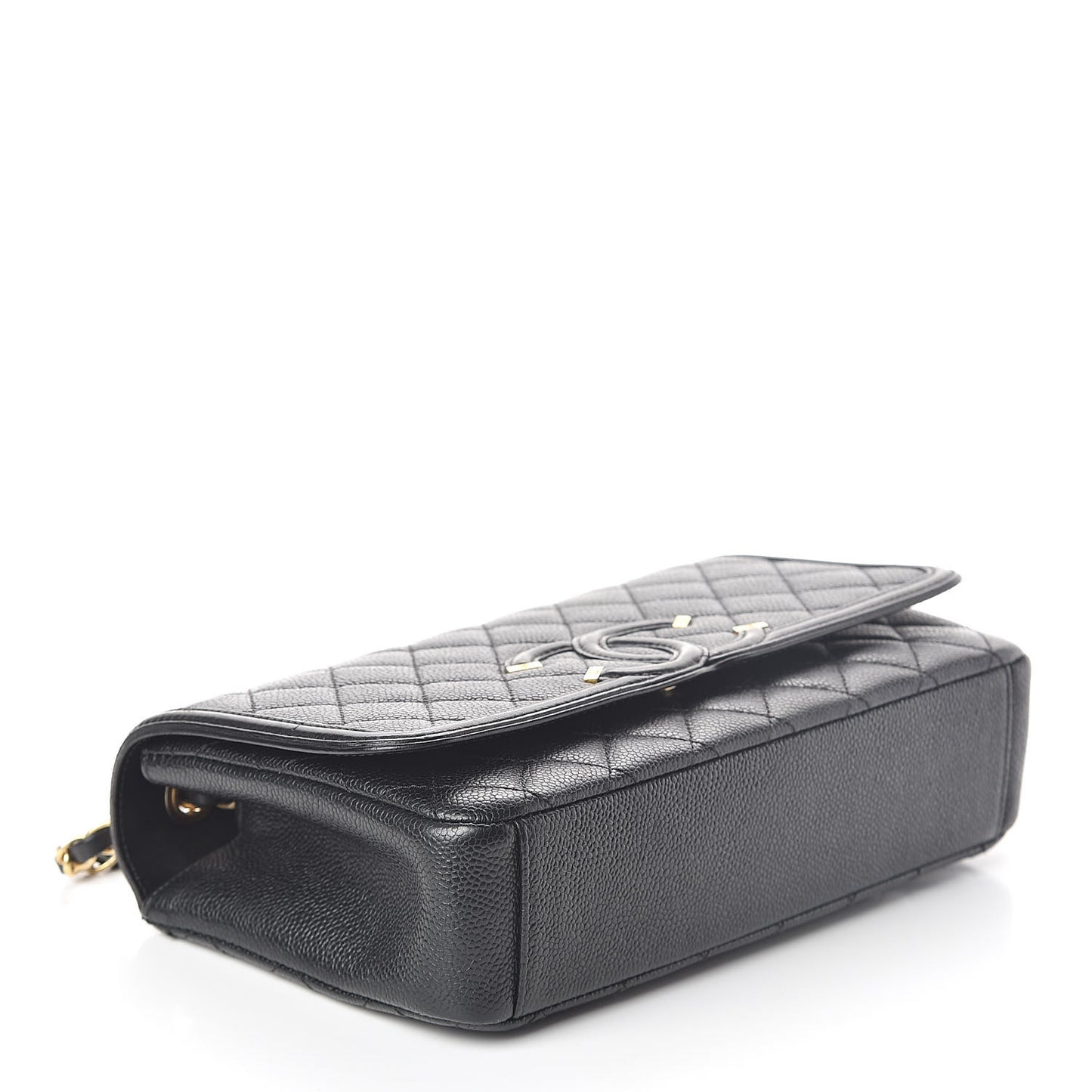 Caviar Quilted Medium CC Filigree Flap Black