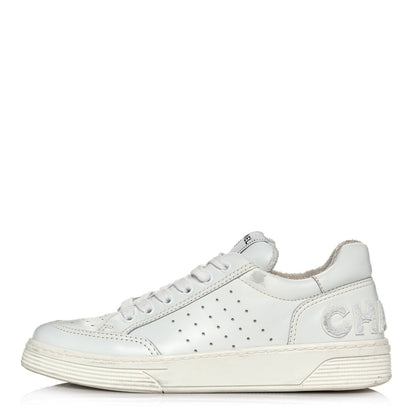 Chanel Calfskin Womens Logo Sneakers 40 White 1 of 12
