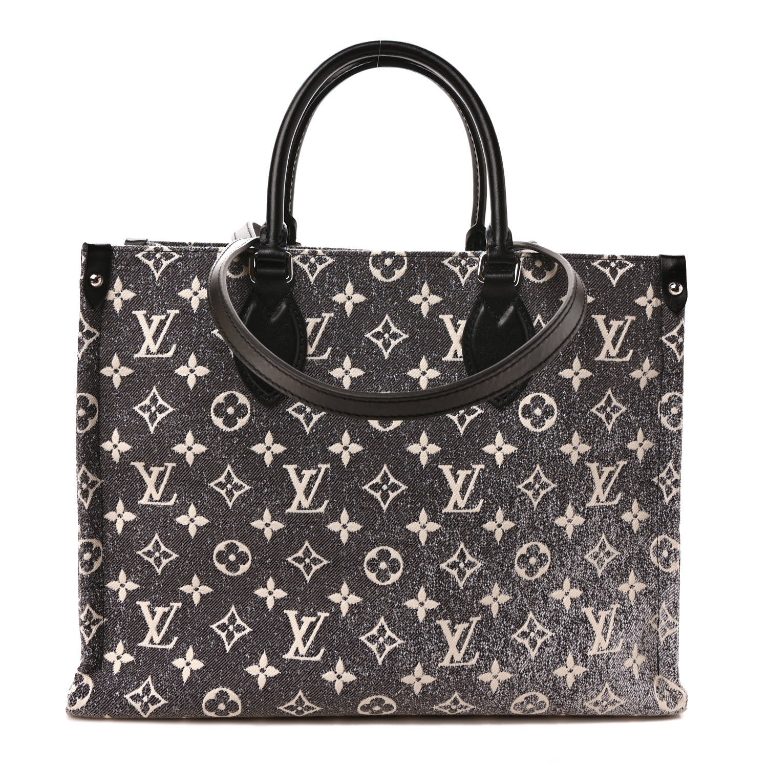 Louis Vuitton Monogram Jacquard Denim Onthego MM Gray 1 of 9