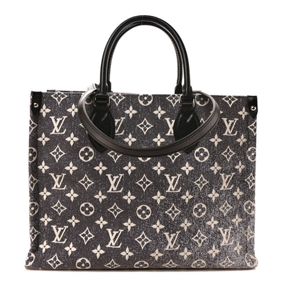 Louis Vuitton Monogram Jacquard Denim Onthego MM Gray 1 of 9