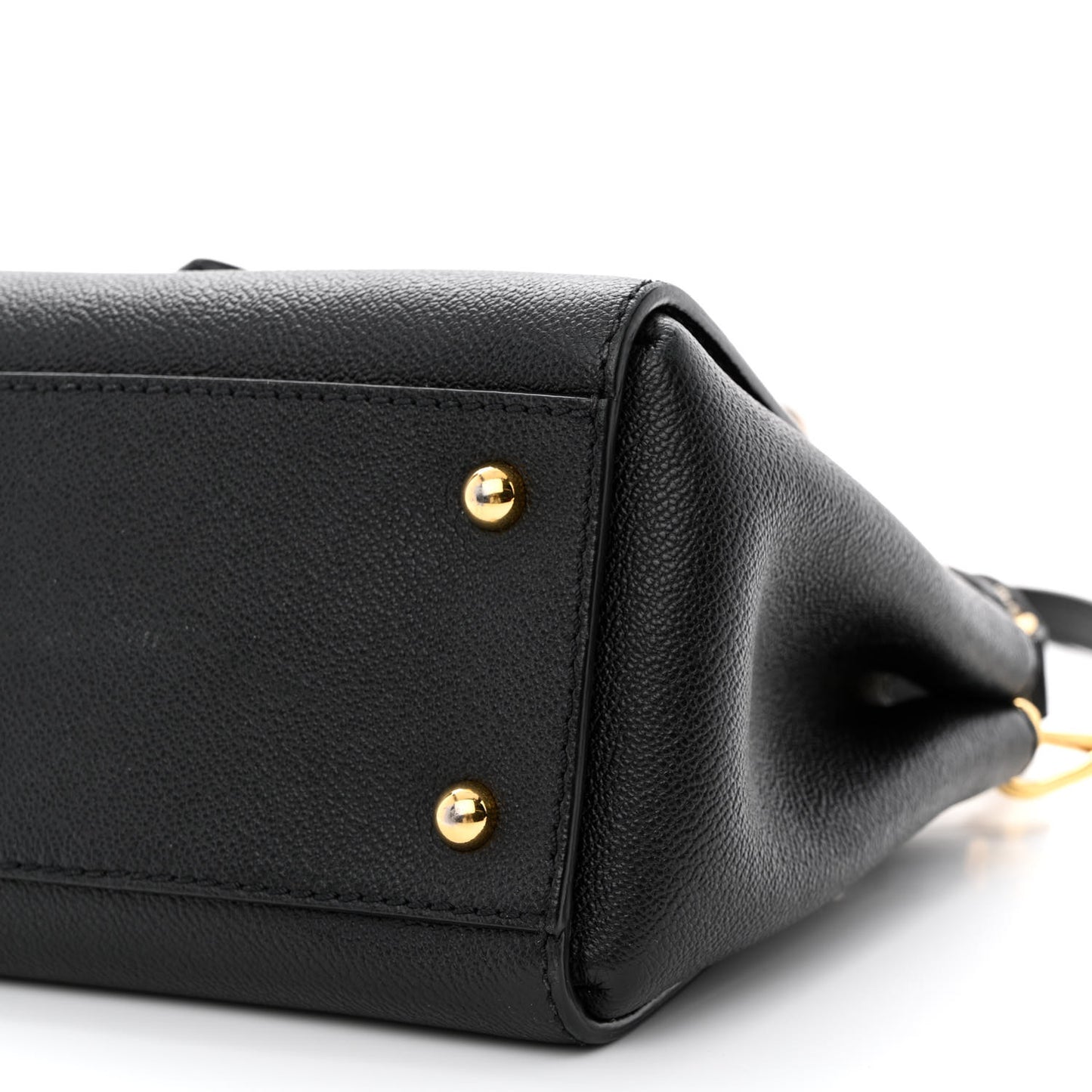 Soft Grain Calfskin Small Buckle Tote Black