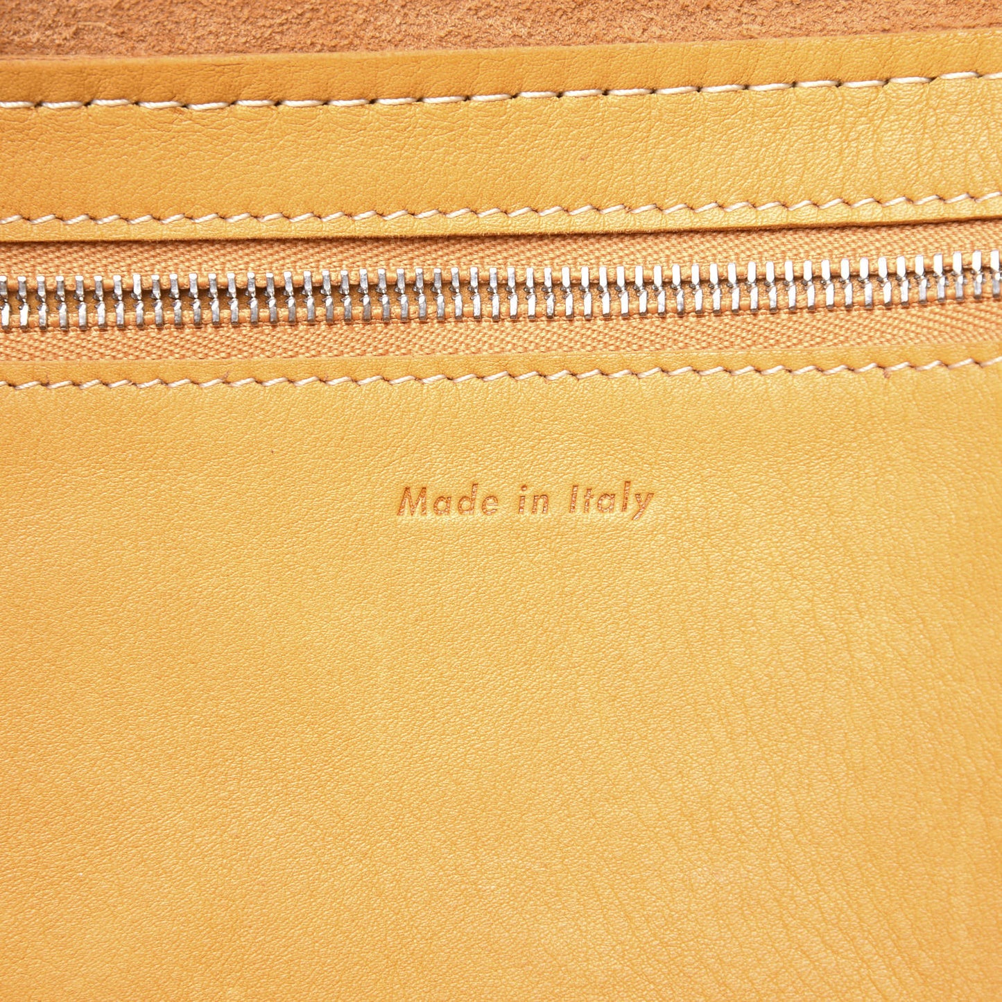 Soft Bare Calfskin Medium Big Bag Dark Yellow