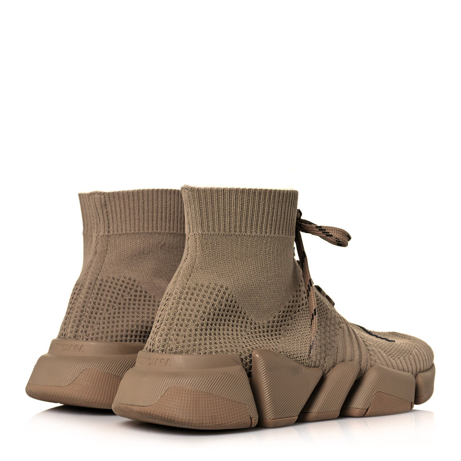 Balenciaga Technical 3D Recycled Knit Womens Speed 2.0 Lace Up Sneakers 38 Monocolor Beige 4 of 8