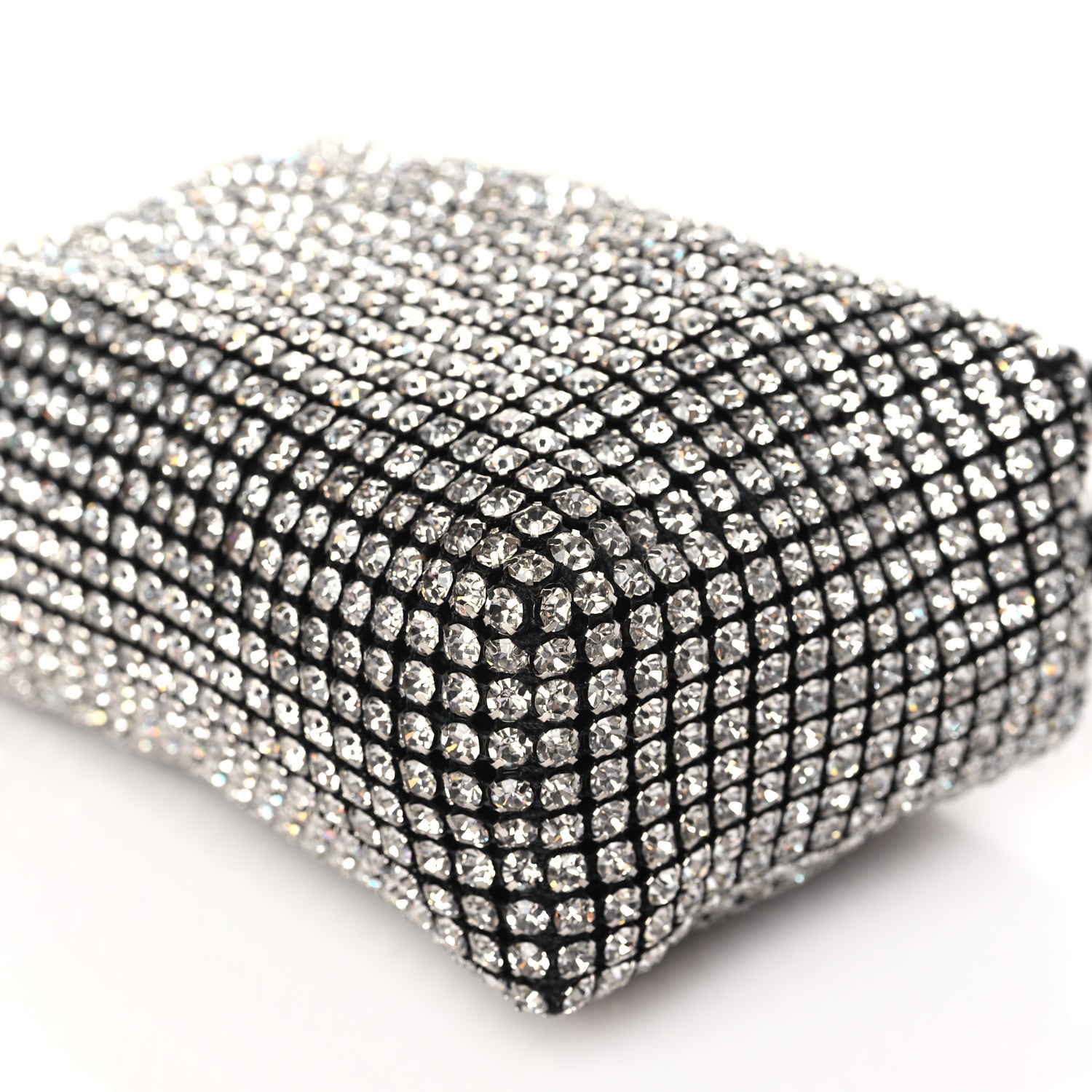 Alexander Wang Mesh Crystal Rhinestone Mini Heiress Pouch Black Silver 10 of 10