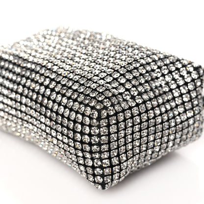 Alexander Wang Mesh Crystal Rhinestone Mini Heiress Pouch Black Silver 10 of 10