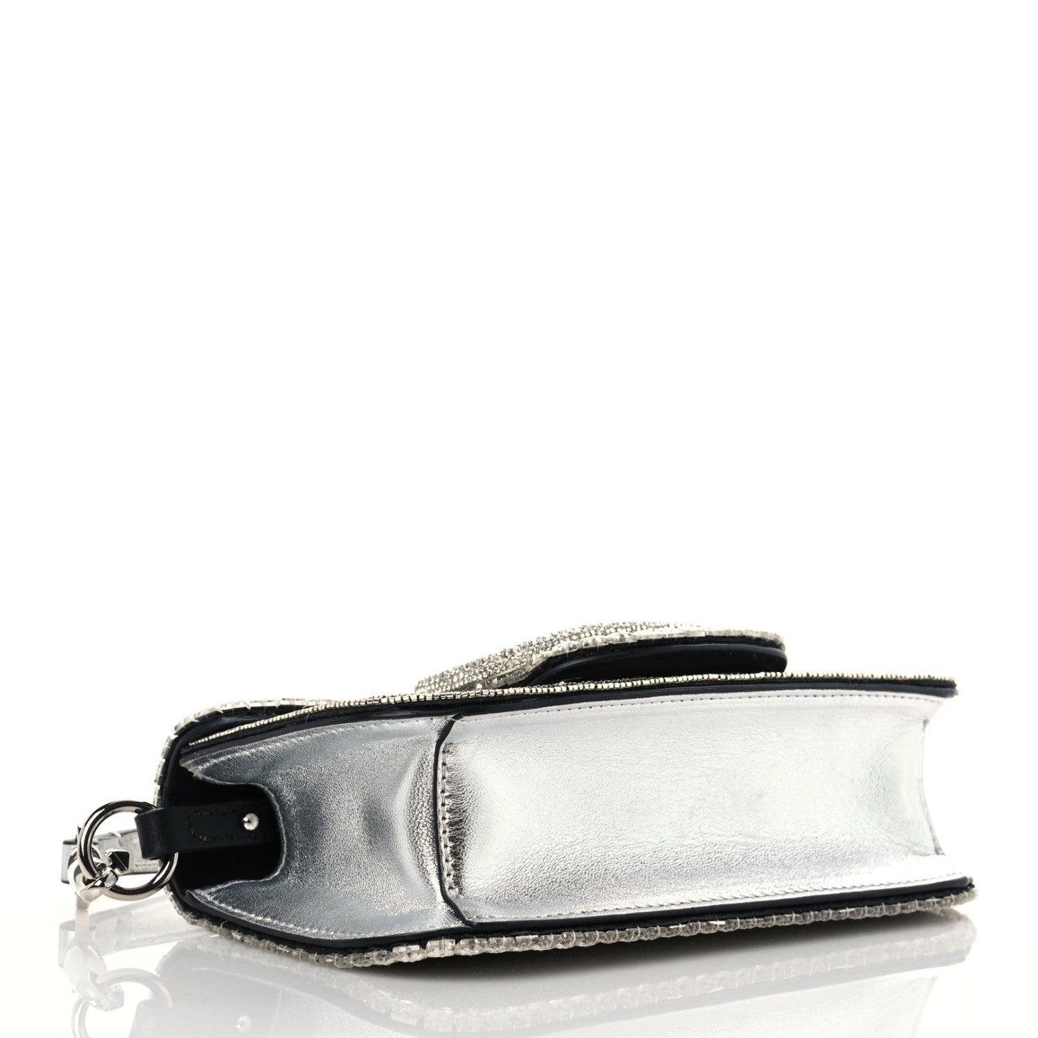 Valentino Garavani Swarovski Crystal Embroidered Vlogo Small Loco Shoulder Bag Crystal Silver 4 of 13