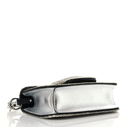 Valentino Garavani Swarovski Crystal Embroidered Vlogo Small Loco Shoulder Bag Crystal Silver 4 of 13