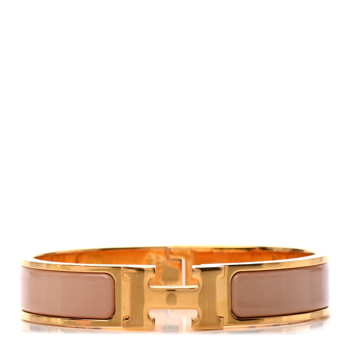 Enamel Narrow Clic Clac H Bracelet PM Beige Nacre