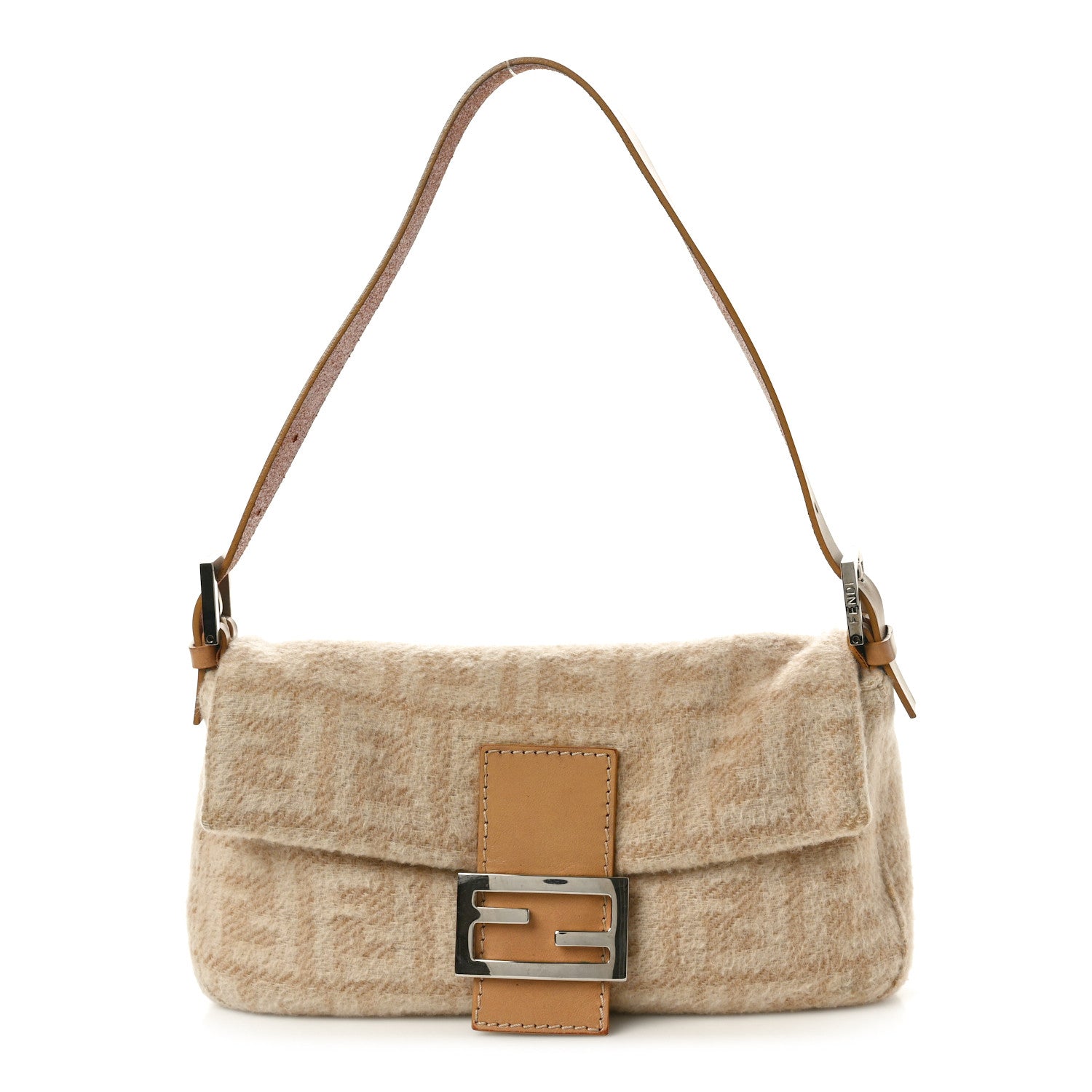 Fendi Wool Zucca Baguette Beige 1 of 9