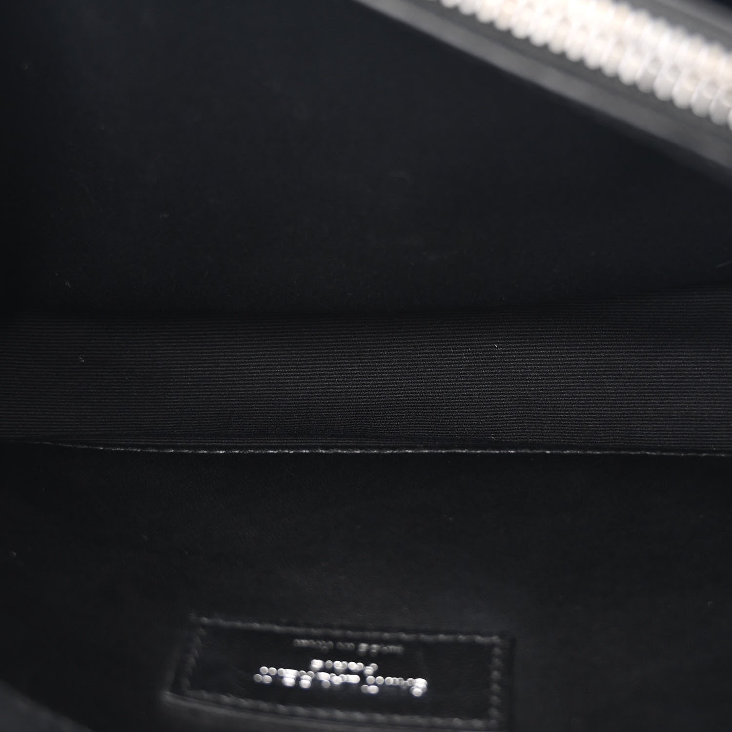 Saint Laurent Calfskin Crocodile Embossed Medium West Hollywood Monogram Fold-Over Black 6 of 12