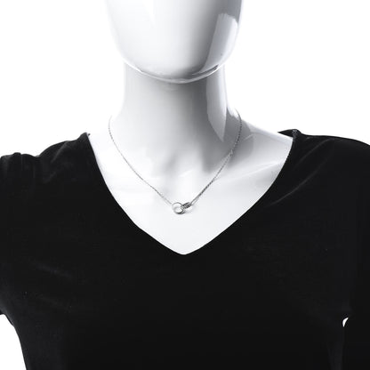 Cartier 18K White Gold Diamond Interlocking LOVE Necklace 2 of 7