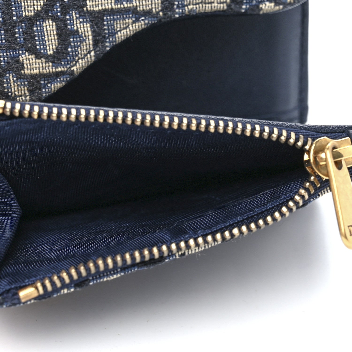 Christian Dior Oblique Saddle Lotus Wallet Blue 6 of 11