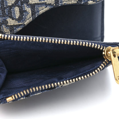 Christian Dior Oblique Saddle Lotus Wallet Blue 6 of 11
