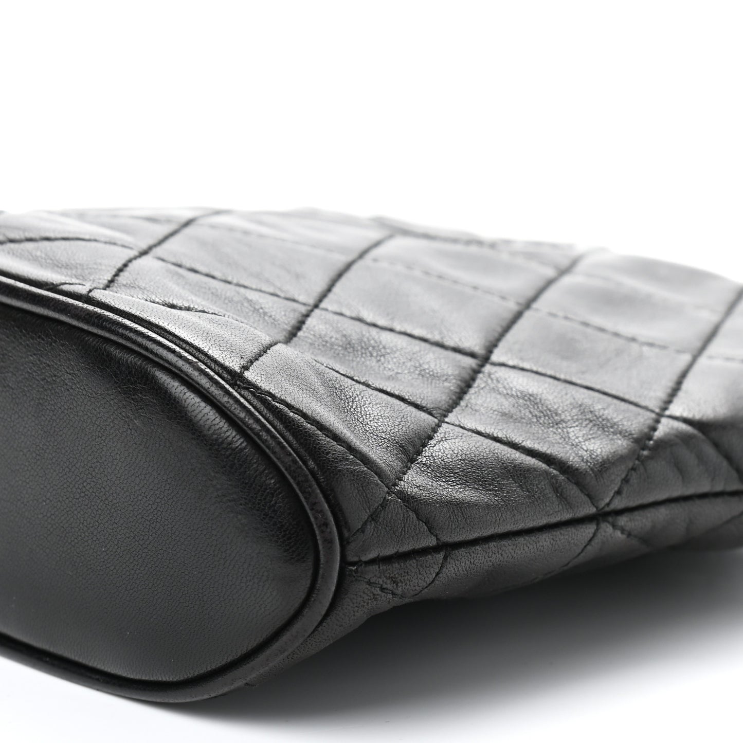 Lambskin Quilted Tassel Camera Case Black
