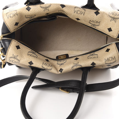 MCM Visetos Top Handle Satchel Beige 5 of 12