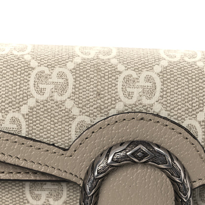 Gucci GG Supreme Monogram Textured Dollar Calfskin Super Mini Dionysus Shoulder Bag Beige Mystic White Oatmeal 10 of 10