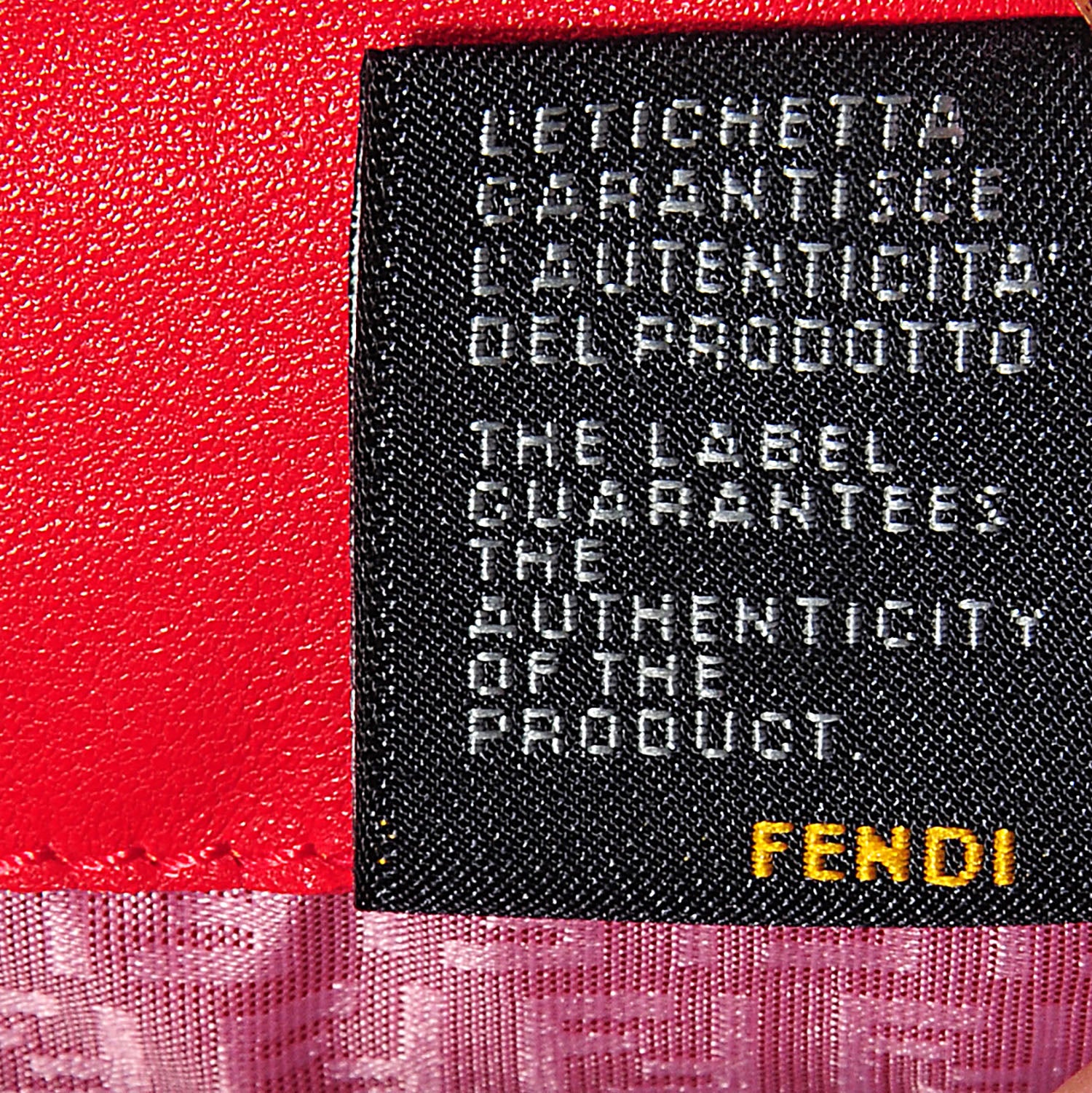 Fendi Nappa Logo Embossed Long Wallet on Chain Rosso 7 of 9