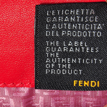 Fendi Nappa Logo Embossed Long Wallet on Chain Rosso 7 of 9