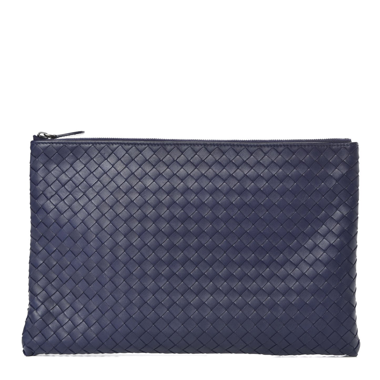 Nappa Intrecciato Large Flat Zip Biletto Pouch