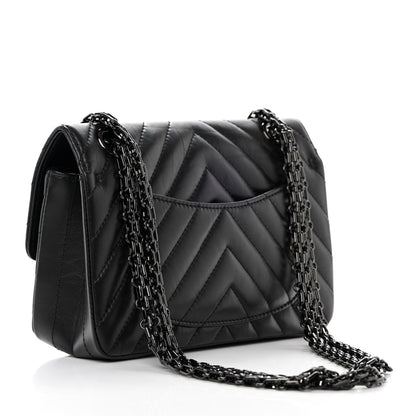Chanel Aged Calfskin Chevron Quilted 2.55 Reissue Mini Flap So Black 3 of 12