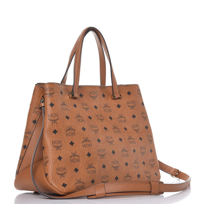 MCM Visetos Studded Medium Tote Cognac 4 of 13