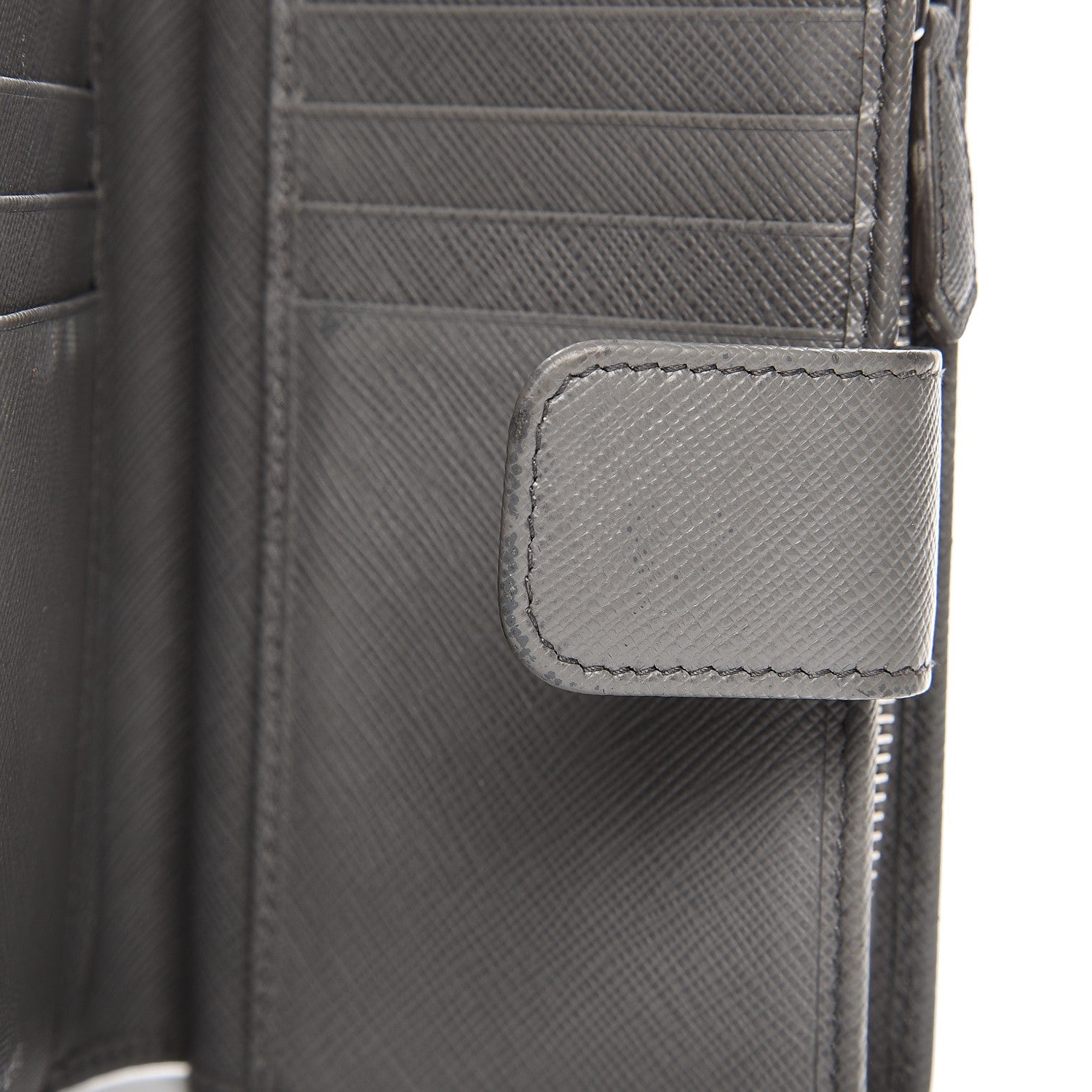 Prada Saffiano Metal Compact Wallet Marmo 7 of 11