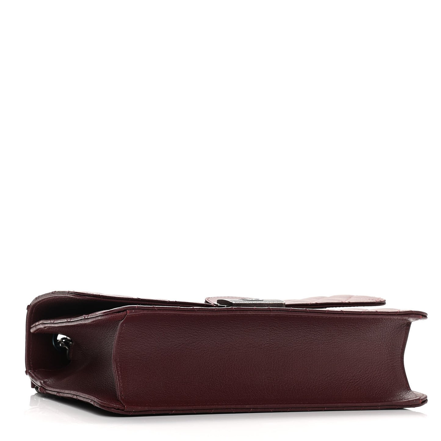 Goatskin Quilted Large CC University Top Handle Flap Burgundy