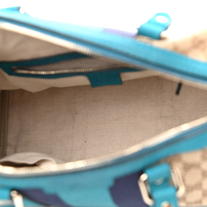 Gucci Monogram Vintage Web Medium Boston Teal 4 of 9