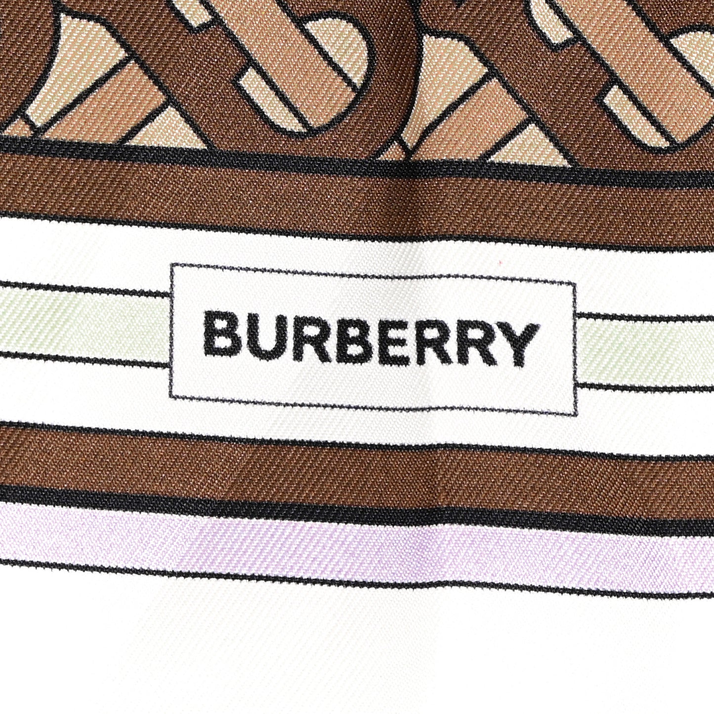 Silk Monogram Print Square Scarf Bridle Brown
