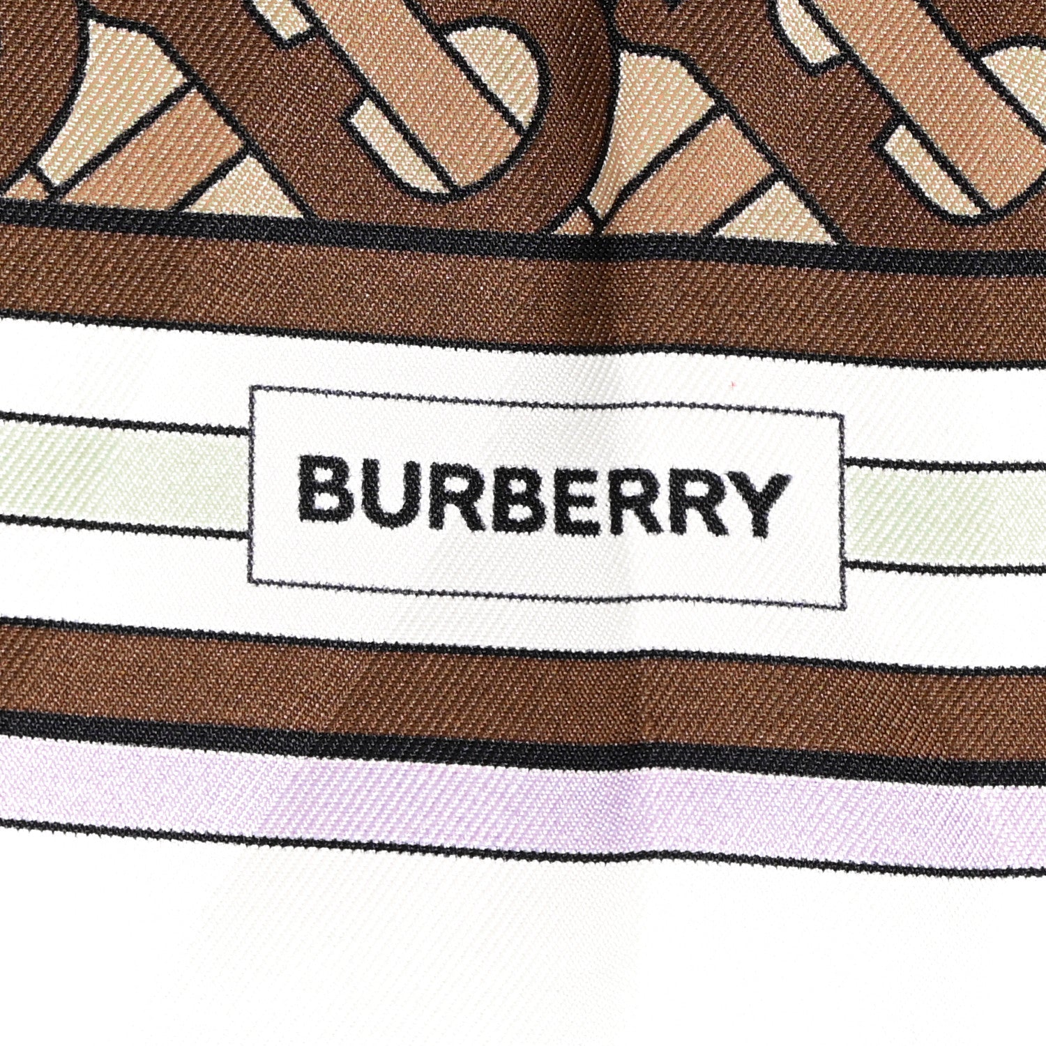 Burberry Silk Monogram Print Square Scarf Bridle Brown 2 of 4