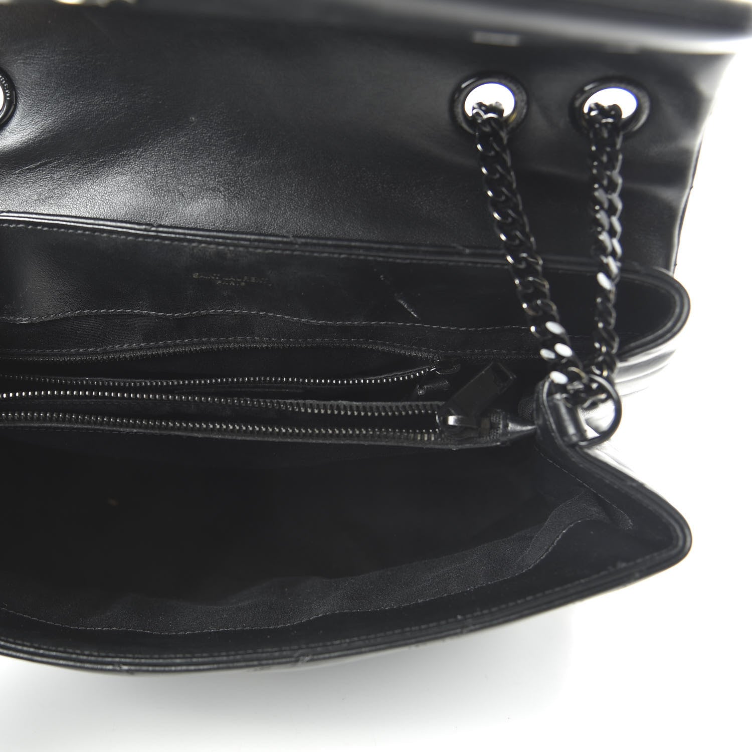 Saint Laurent Calfskin Y Quilted Monogram Medium Loulou Chain Satchel Black 5 of 9