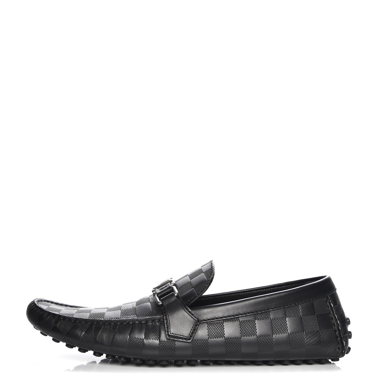 Louis Vuitton Mens Damier Infini Hockenheim Moccasin Loafers 11 Onyx 1 of 10