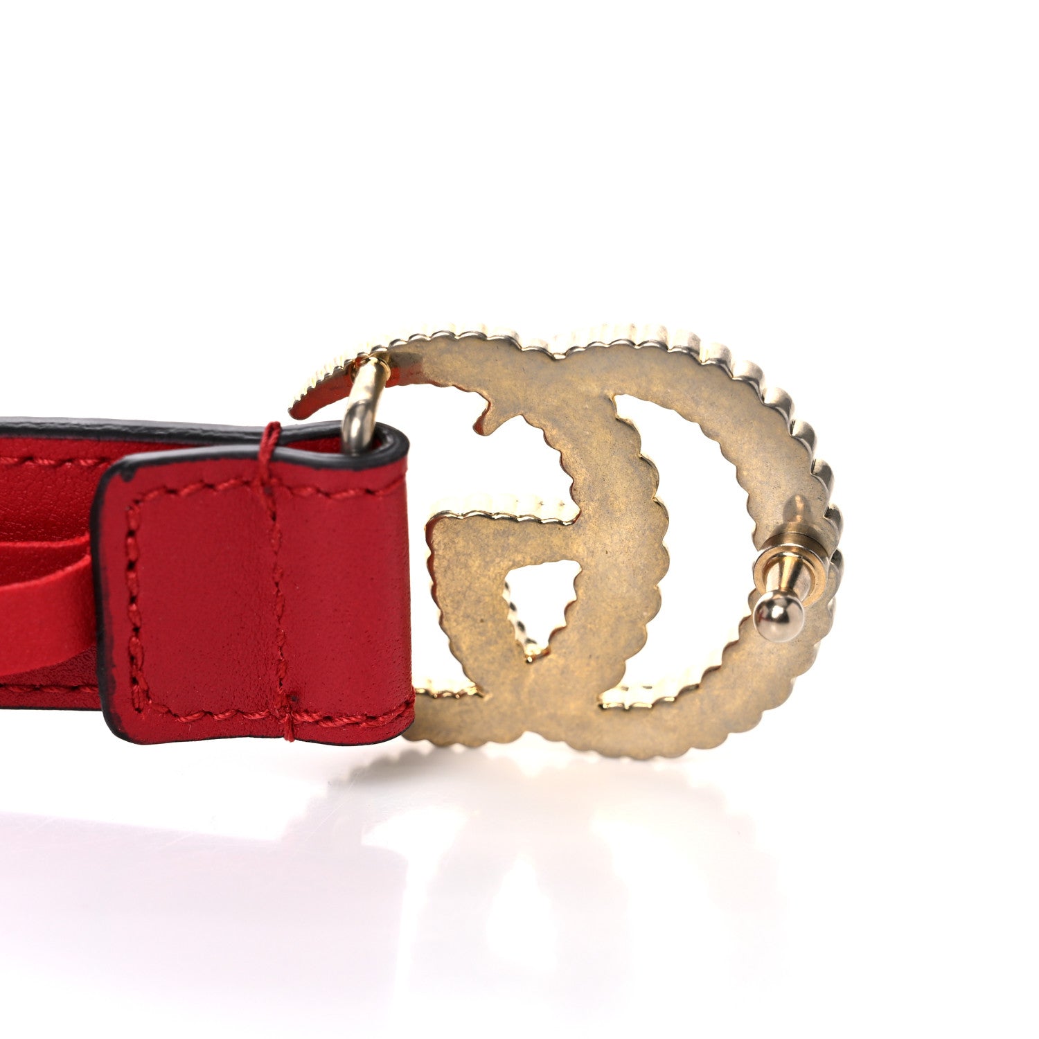Gucci Moon Calfskin Torchon Double G 25mm Belt 95 38 Hibiscus Red 5 of 6