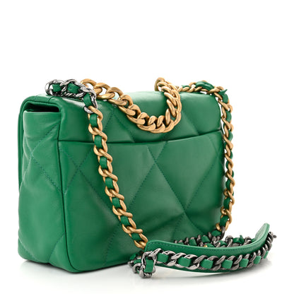 Chanel Lambskin Quilted Medium Chanel 19 Flap Green 3 of 11