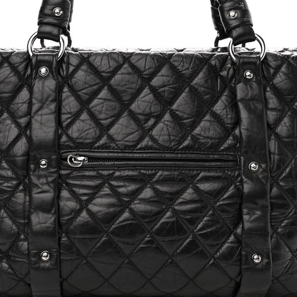 Chanel Aged Calfskin Vintage Ligne XL Lady Braid Tote Black 7 of 11