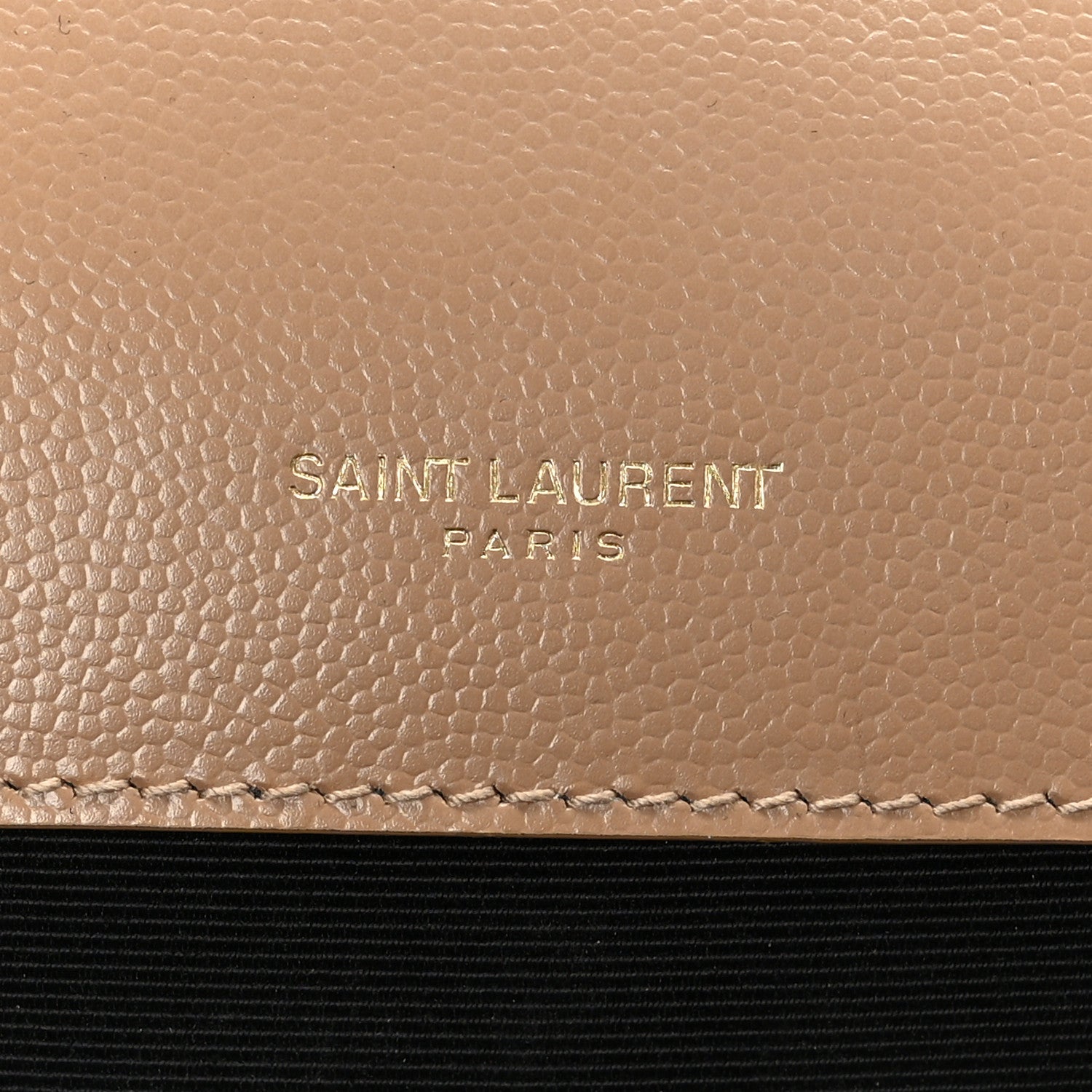 Saint Laurent Grain De Poudre Mixed Matelasse Large Triquilt Monogram Satchel Dark Beige 6 of 10