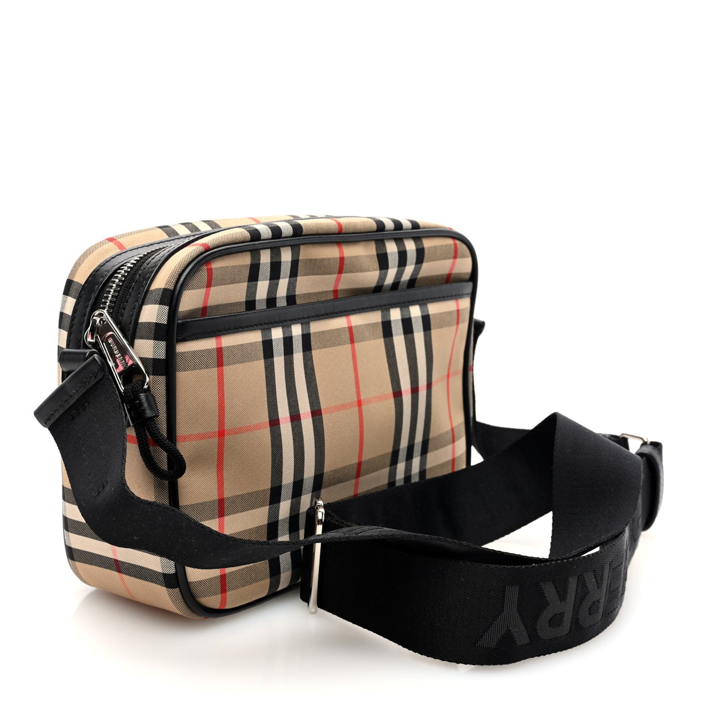 Vintage Check Calfskin Small Camera Bag Archive Beige