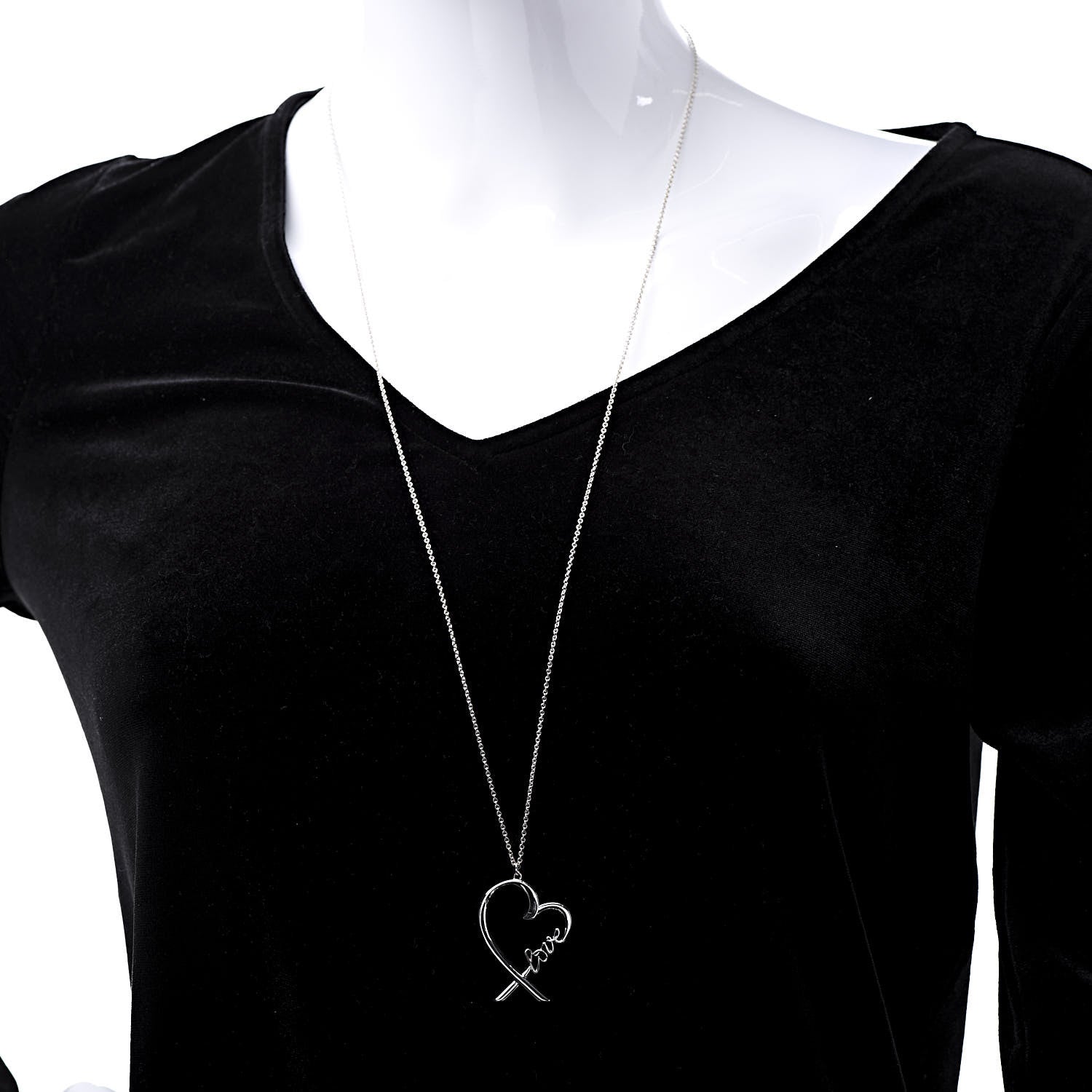 Tiffany Sterling Silver Paloma Picasso Loving Heart Love Pendant Necklace 2 of 6