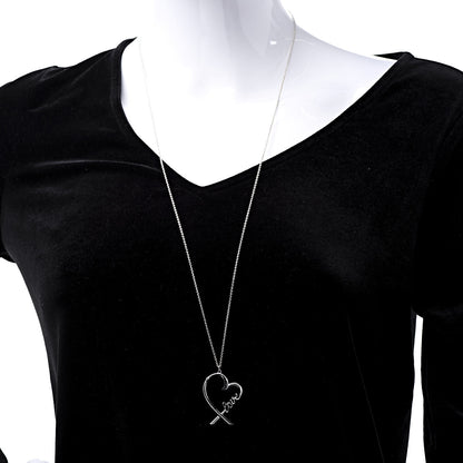 Tiffany Sterling Silver Paloma Picasso Loving Heart Love Pendant Necklace 2 of 6