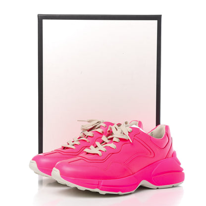 Gucci Calfskin Mens Rhyton Sneakers 8 Fuxia Fluo 10 of 10