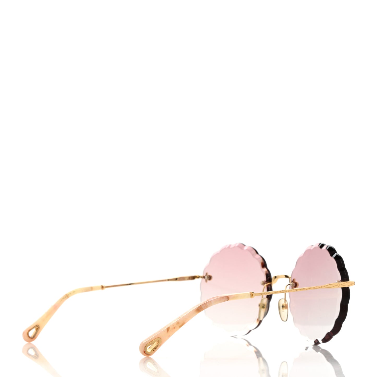Rosie Bevelled Round Sunglasses CE142S Gold Gradient Coral