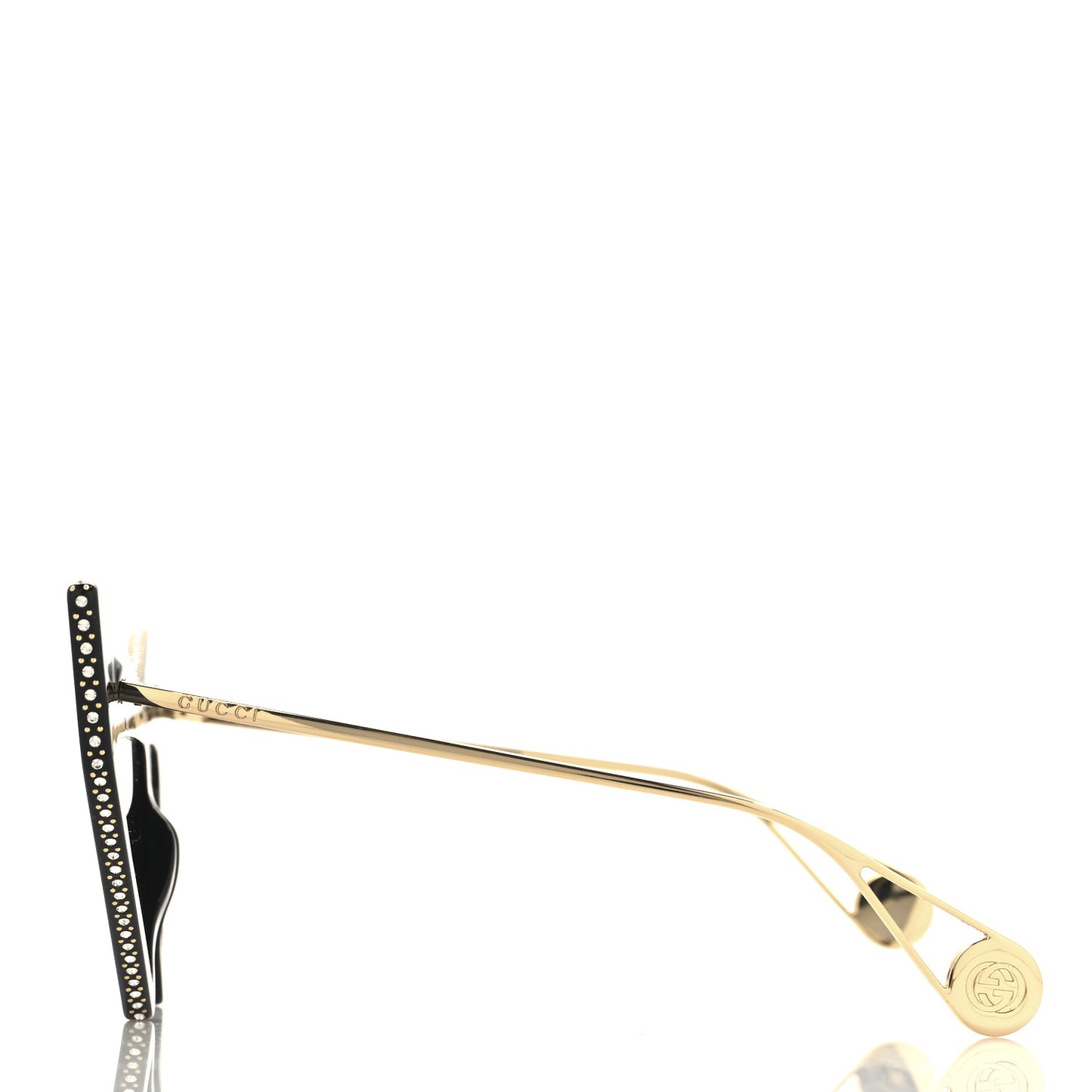 Acetate Crystal Geometric Sunglasses GG0430S Black