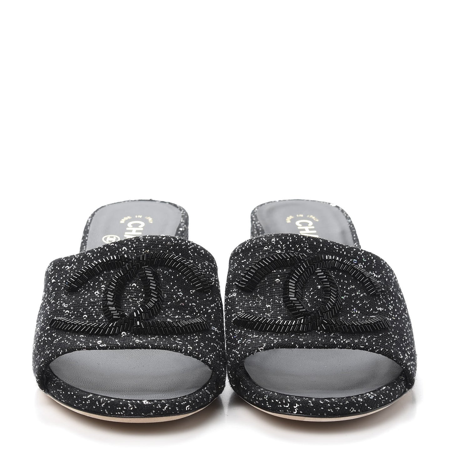 Tweed CC Mules 39.5 Black