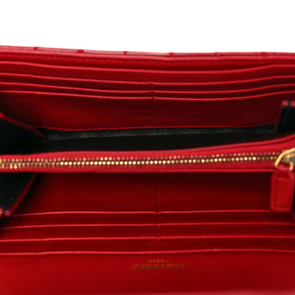 Saint Laurent Patent Calfskin Matelasse Monogram Large Vicky Continental Wallet Rouge Eros 5 of 10