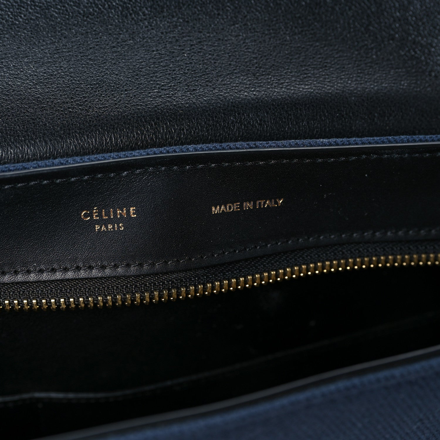 Celine Smooth Calfskin Fabric Medium Tri-Color Trapeze Black Blue Tan 8 of 11