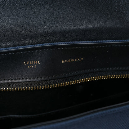 Celine Smooth Calfskin Fabric Medium Tri-Color Trapeze Black Blue Tan 8 of 11