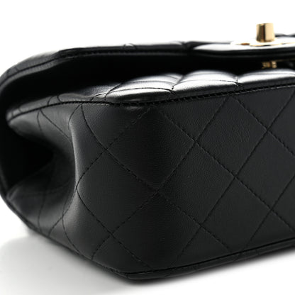 Chanel Lambskin Quilted Mini Top Handle Rectangular Flap Black 9 of 11