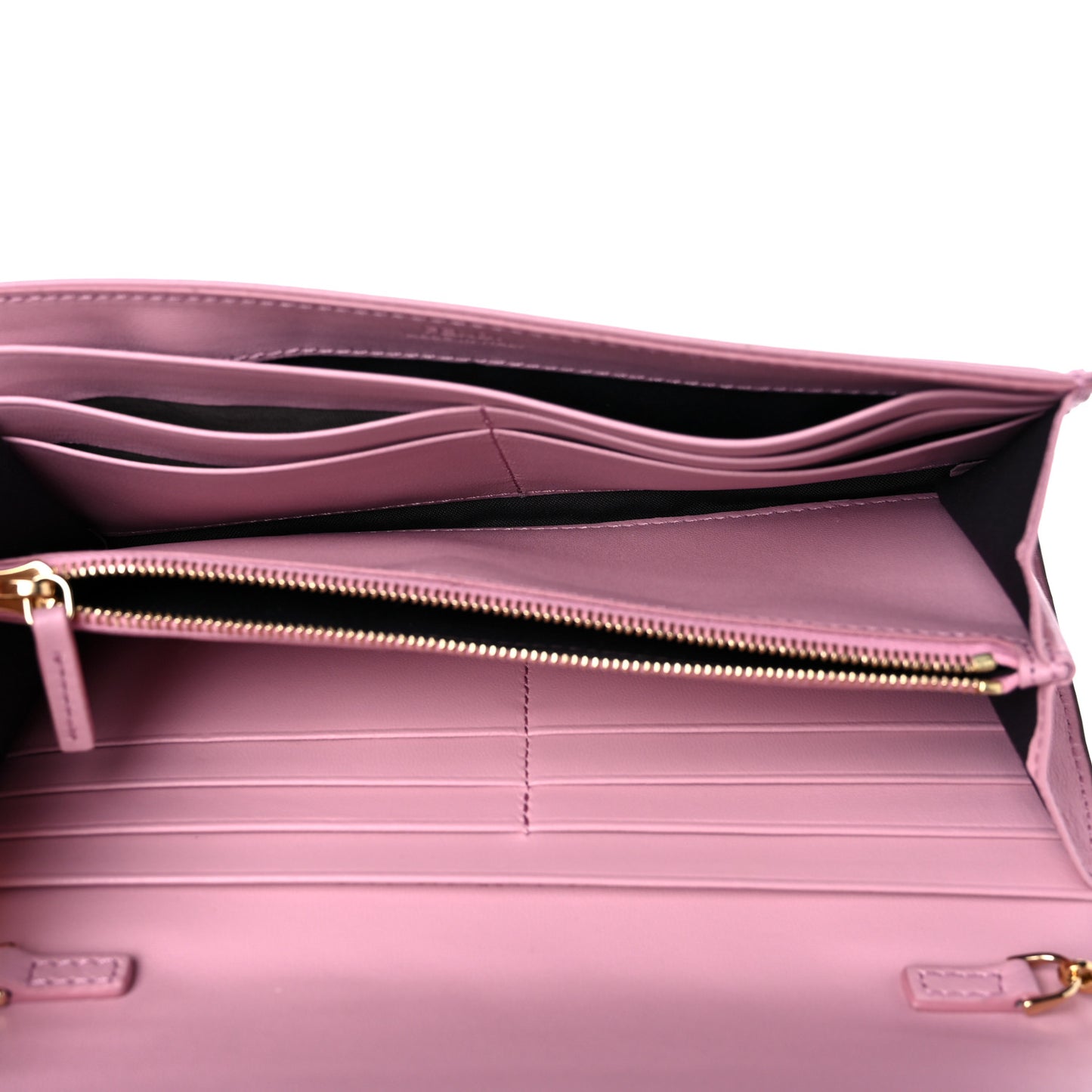 Nappa Matisse FF Embossed Continental Wallet On Chain Rosa Acquerello